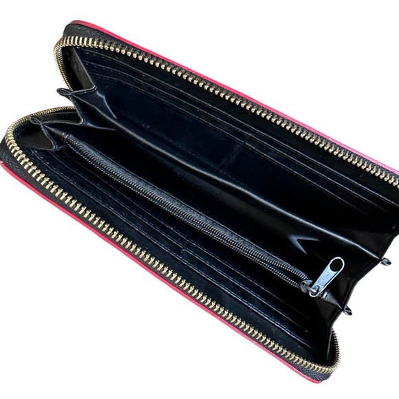 ARCADIA Crossbody Purse & Wallet Set Textured Design Black Patent Leather - Picture 16 of 16